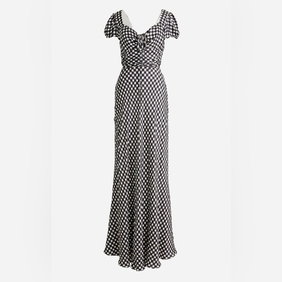 JCREW Collection tie-neck cap-sleeve maxi dress in gingham size 10 - Picture 14 of 14